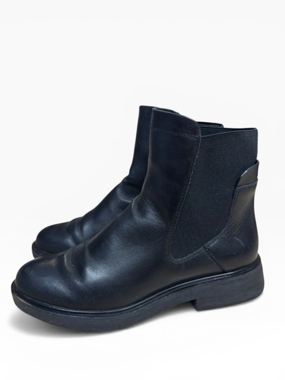 Franco Sarto Brood Chelsea Boots Black Leather Ankle Boot Pull On Women 8